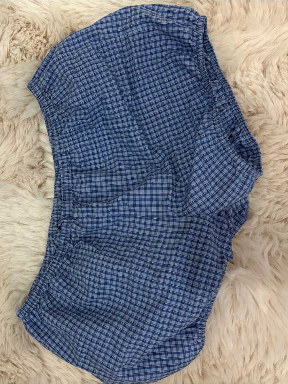 Aritzia Blue Plaid Lounge Shorts